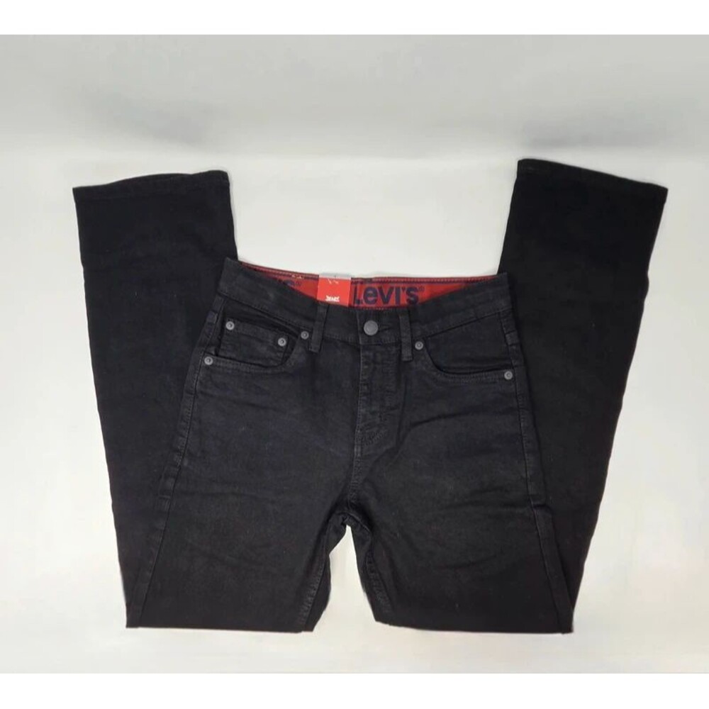 Levi's Youth Boys 514 Straight Stretch Flex Black Wash Jeans Size 14 (27x29)